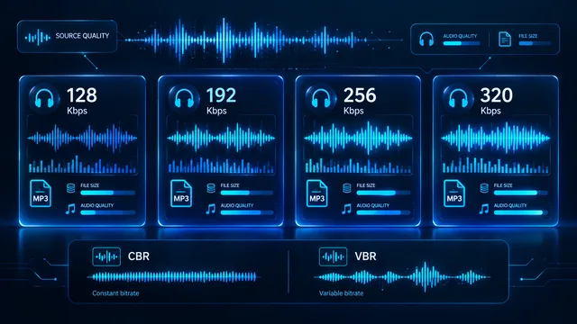 MP3 bitrate comparison from 128 to 320 Kbps